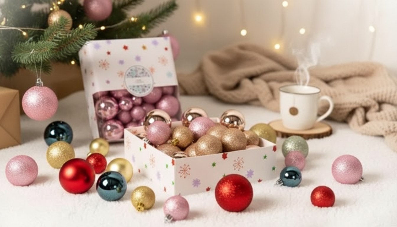 44-Piece Ornament Set for a Balanced Christmas Tree