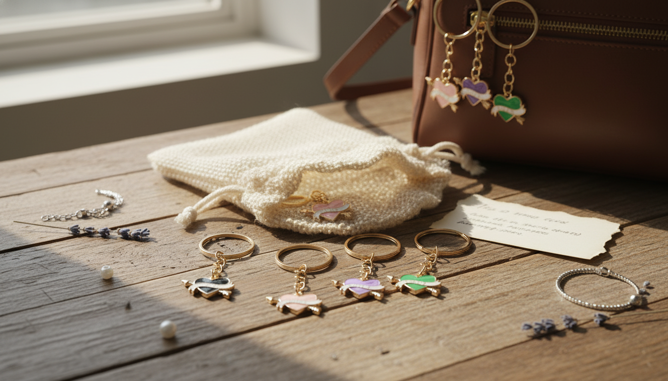 7PCS Sweet Heart Keychain Set for Gifts & Bag Charms