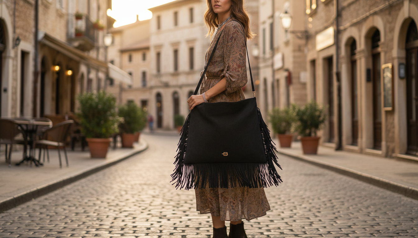 Baldinini Trend Suede Fringe Shoulder Bag: Style Guide