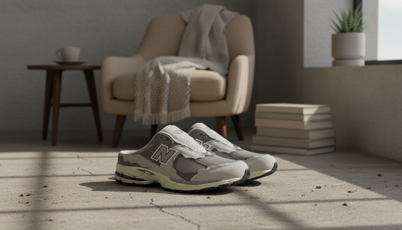 New Balance 2002 Grey Leather Mule Sneakers Guide