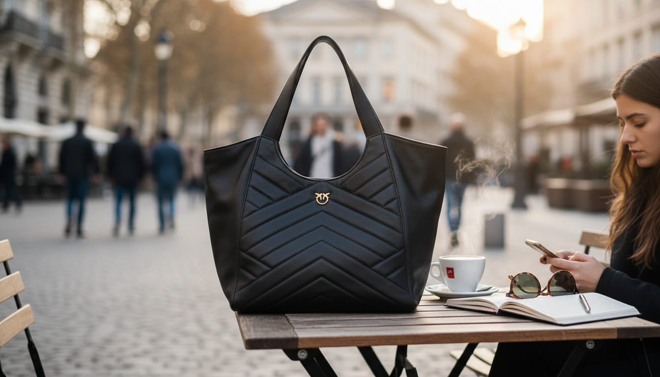 Pinko Black Leather Handbag: City-Ready Everyday Style