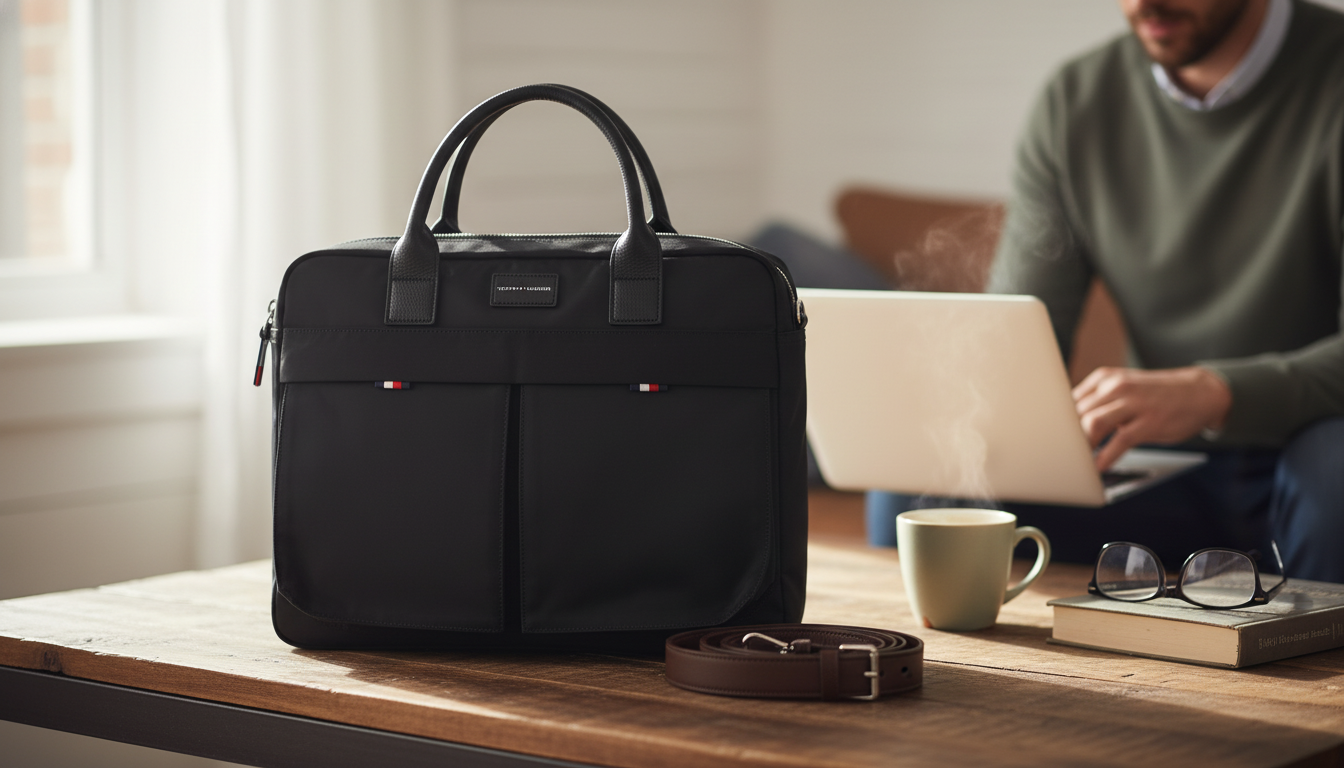 Tommy Hilfiger Men’s Shoulder Strap Handbag (Black)