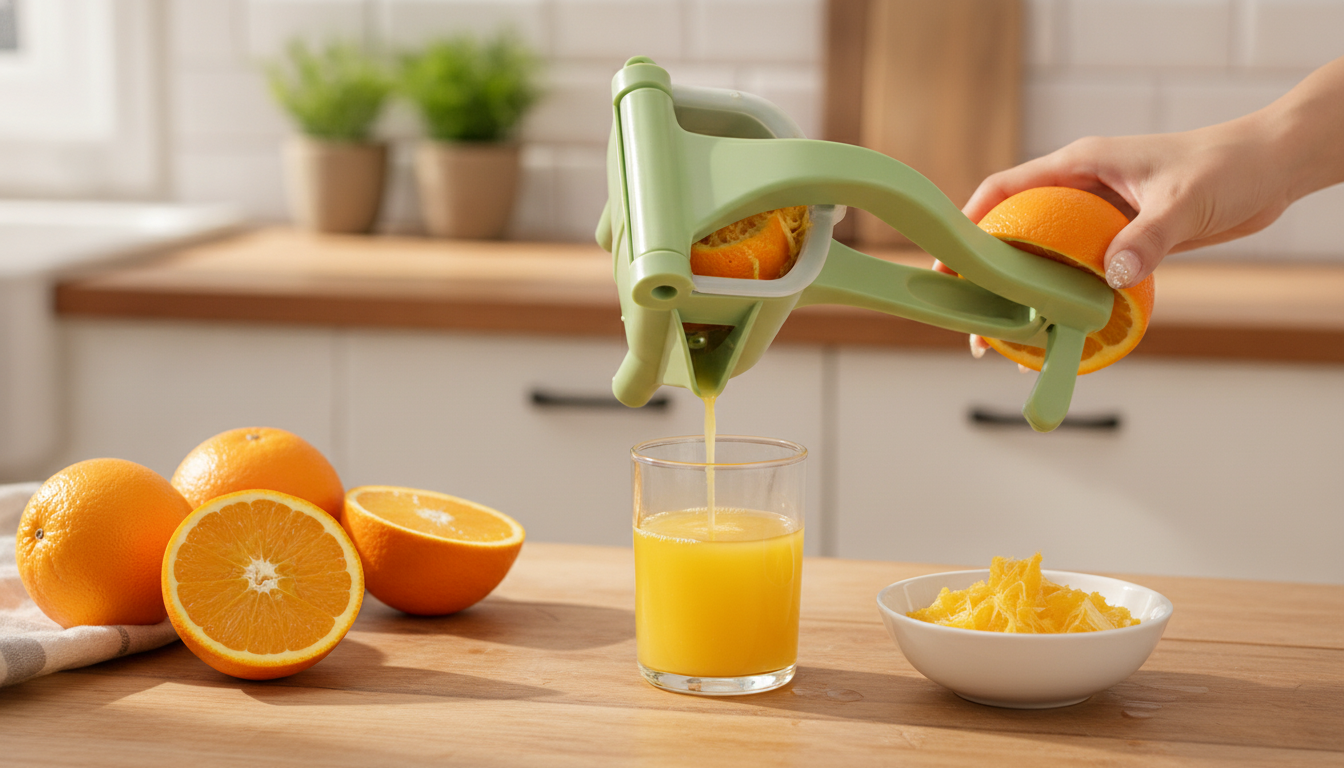 Pomace-Separating Hand Juicer for Smooth Citrus Juice