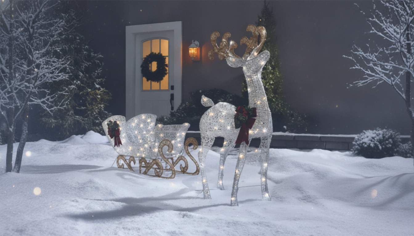 Pre-Lit Reindeer & Sleigh Decor: Outdoor Setup Tips